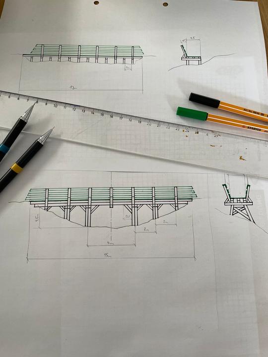 Planung von Holzbrücke und -steg...
